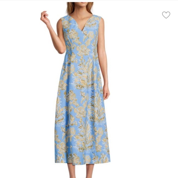 Lafayette 148 New York Floral Flare Midi Dress, Size 8 - Picture 5 of 5
